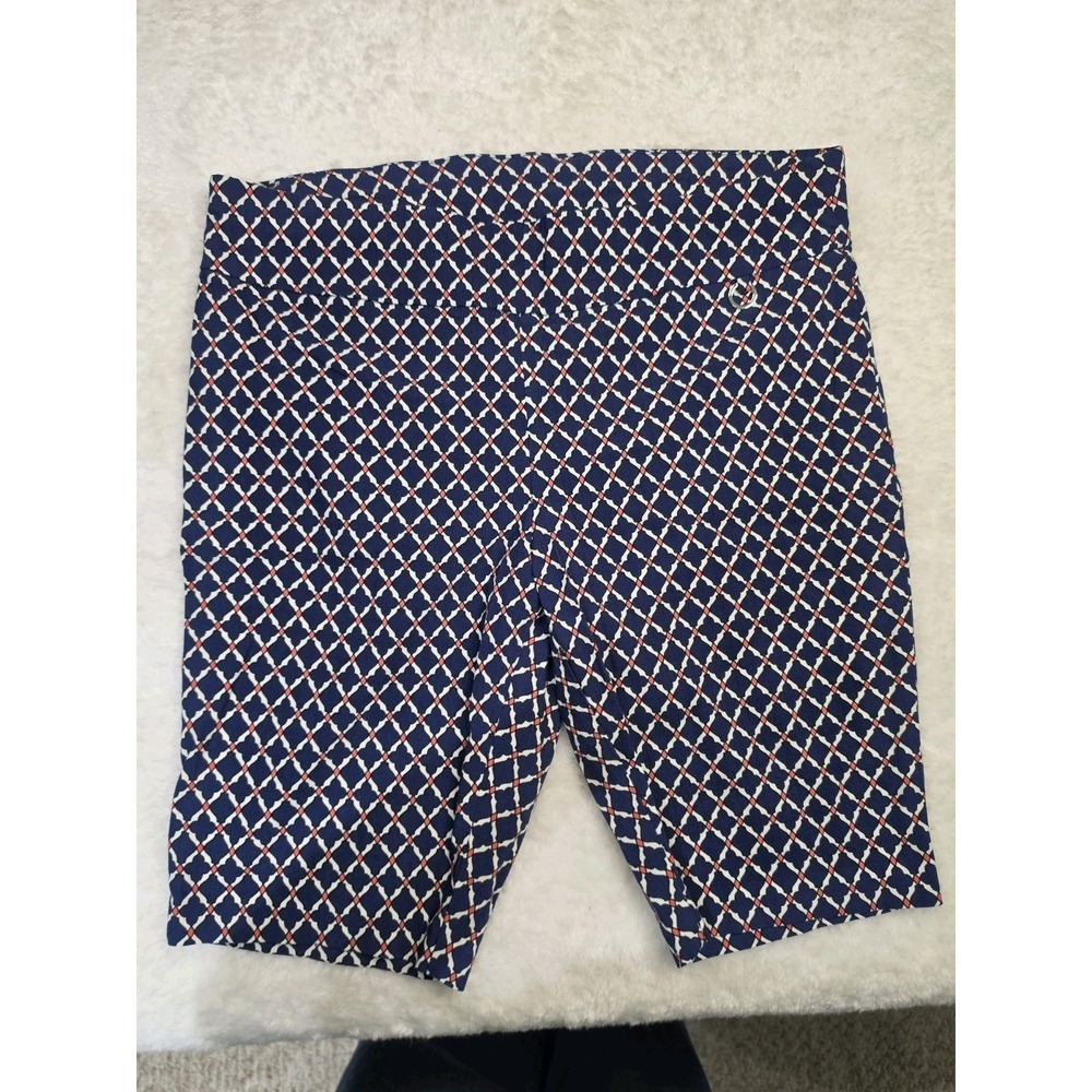 Rafaella Comfort Womens Size 18 Stretchy Pull On Bermuda Shorts Red White Blue